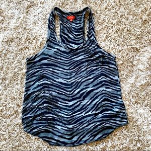 MADEWEL Zebra print beaded racerback tank sz S